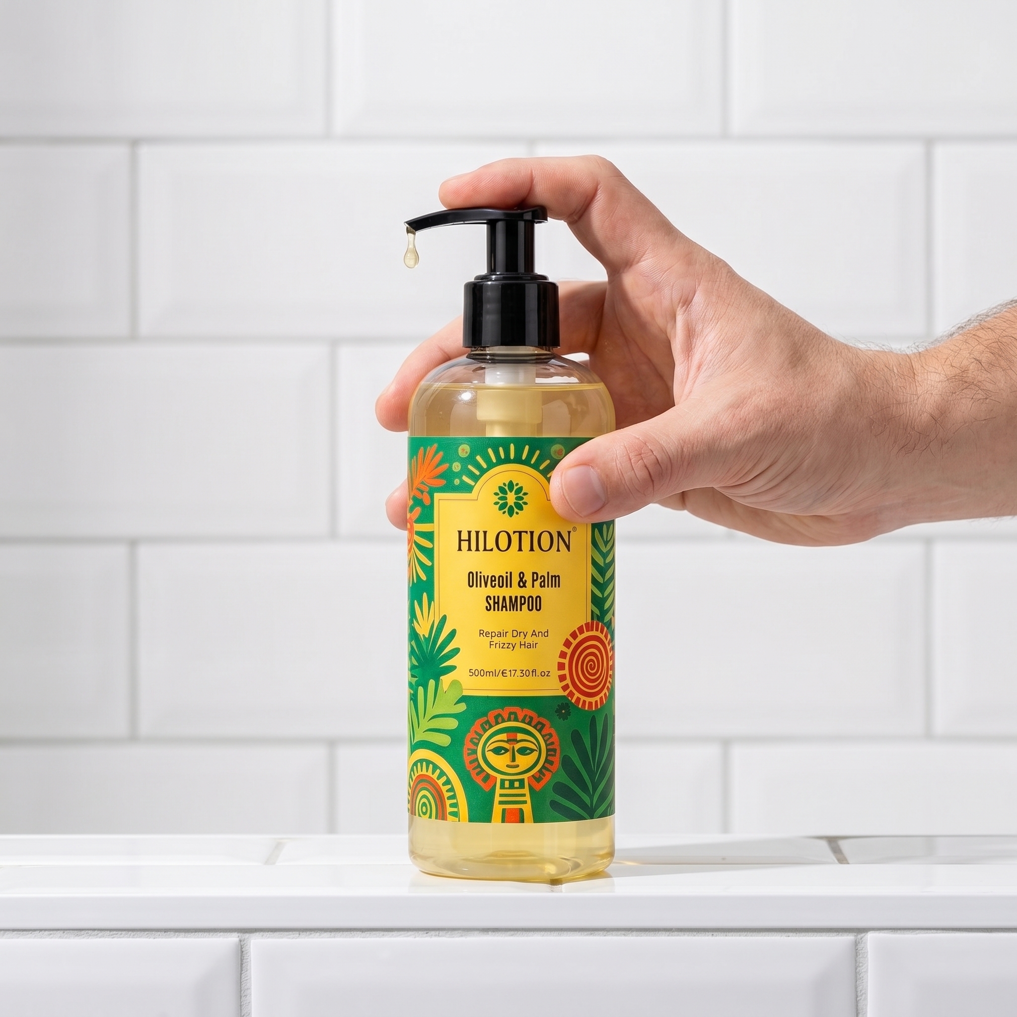 Hilotion Olive Oil & Palm Nourishing Repair Shampoo For Dry Frizzy Hair 500ml - 图片 7