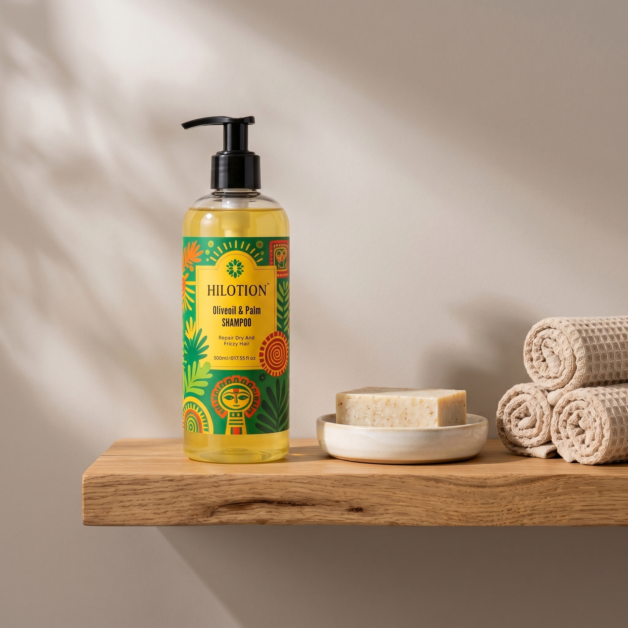 Hilotion Olive Oil & Palm Nourishing Repair Shampoo For Dry Frizzy Hair 500ml - 图片 8