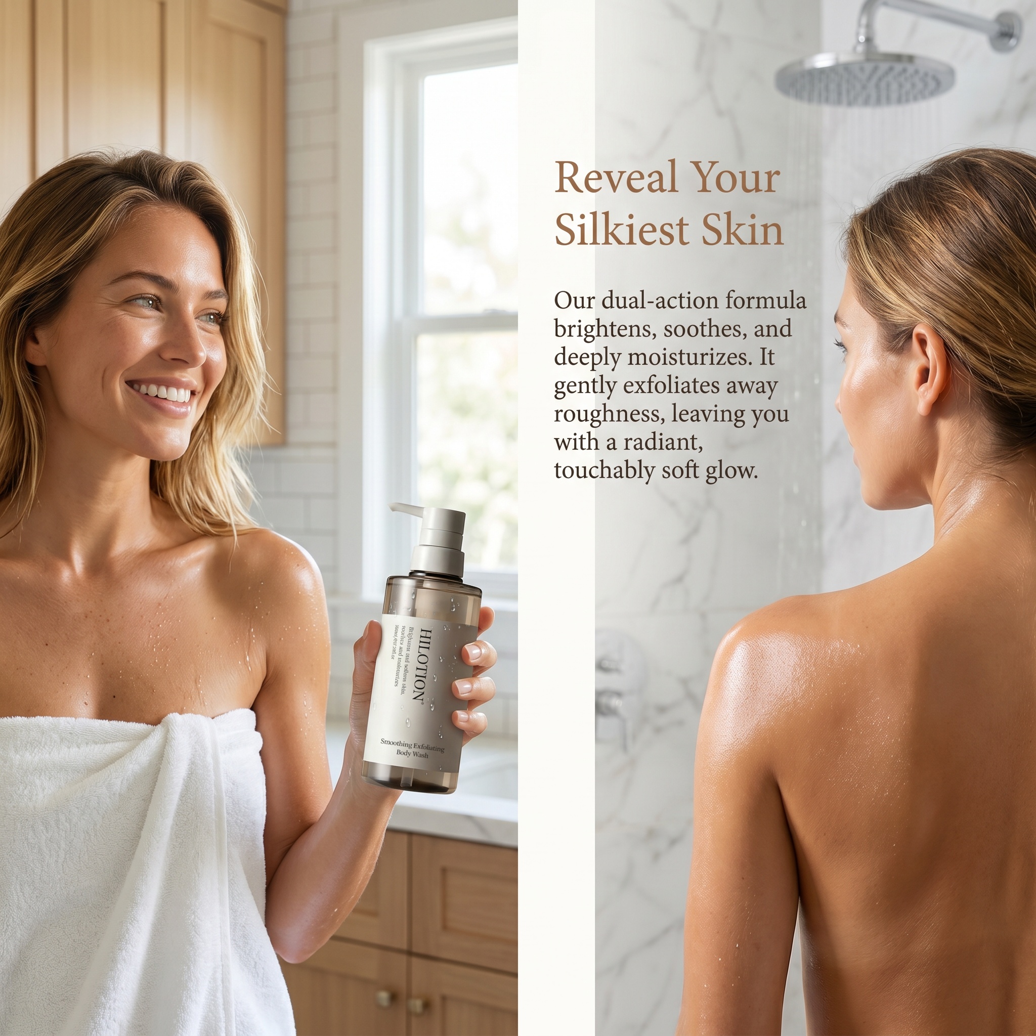 Hilotion Smoothing Exfoliating Body Wash - Brightens, Softens & Moisturizes Skin (500ml) - 图片 5