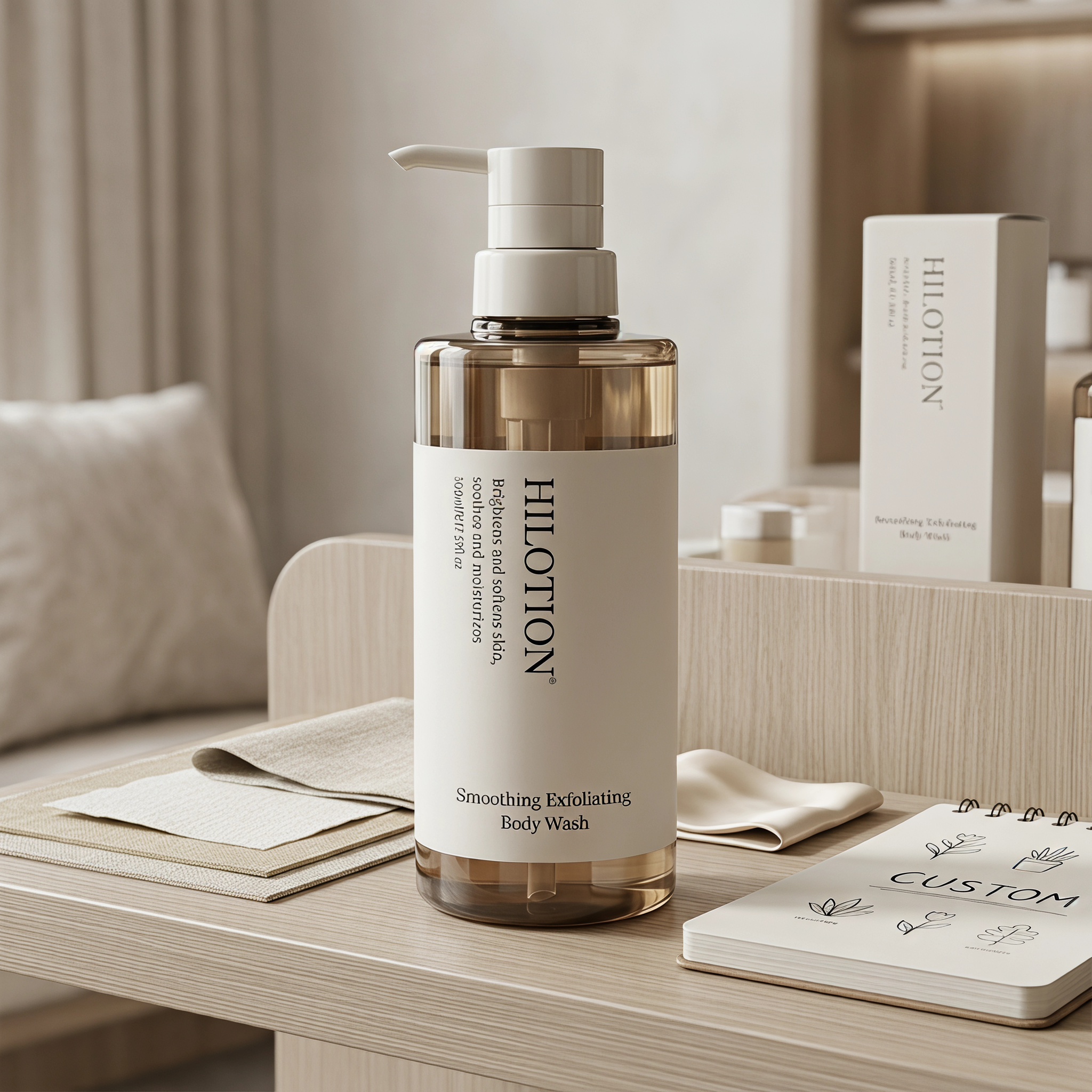 Hilotion Smoothing Exfoliating Body Wash - Brightens, Softens & Moisturizes Skin (500ml) - 图片 2