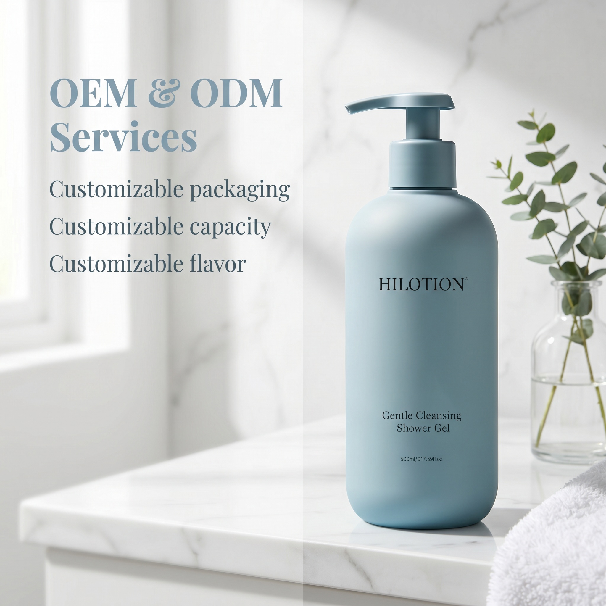 Hilotion Gentle Cleansing Shower Gel - Mild Daily Body Wash for All Skin Types (500ml) - 图片 2