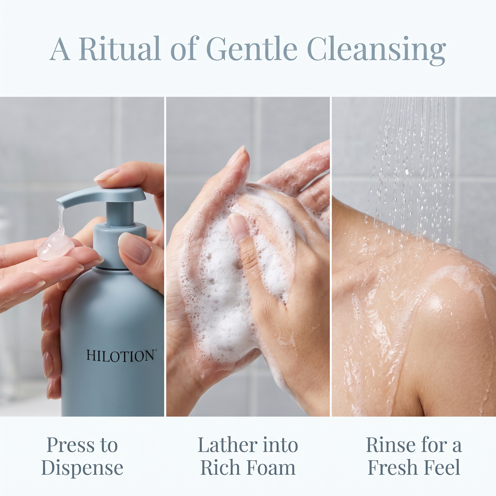 Hilotion Gentle Cleansing Shower Gel - Mild Daily Body Wash for All Skin Types (500ml) - 图片 8