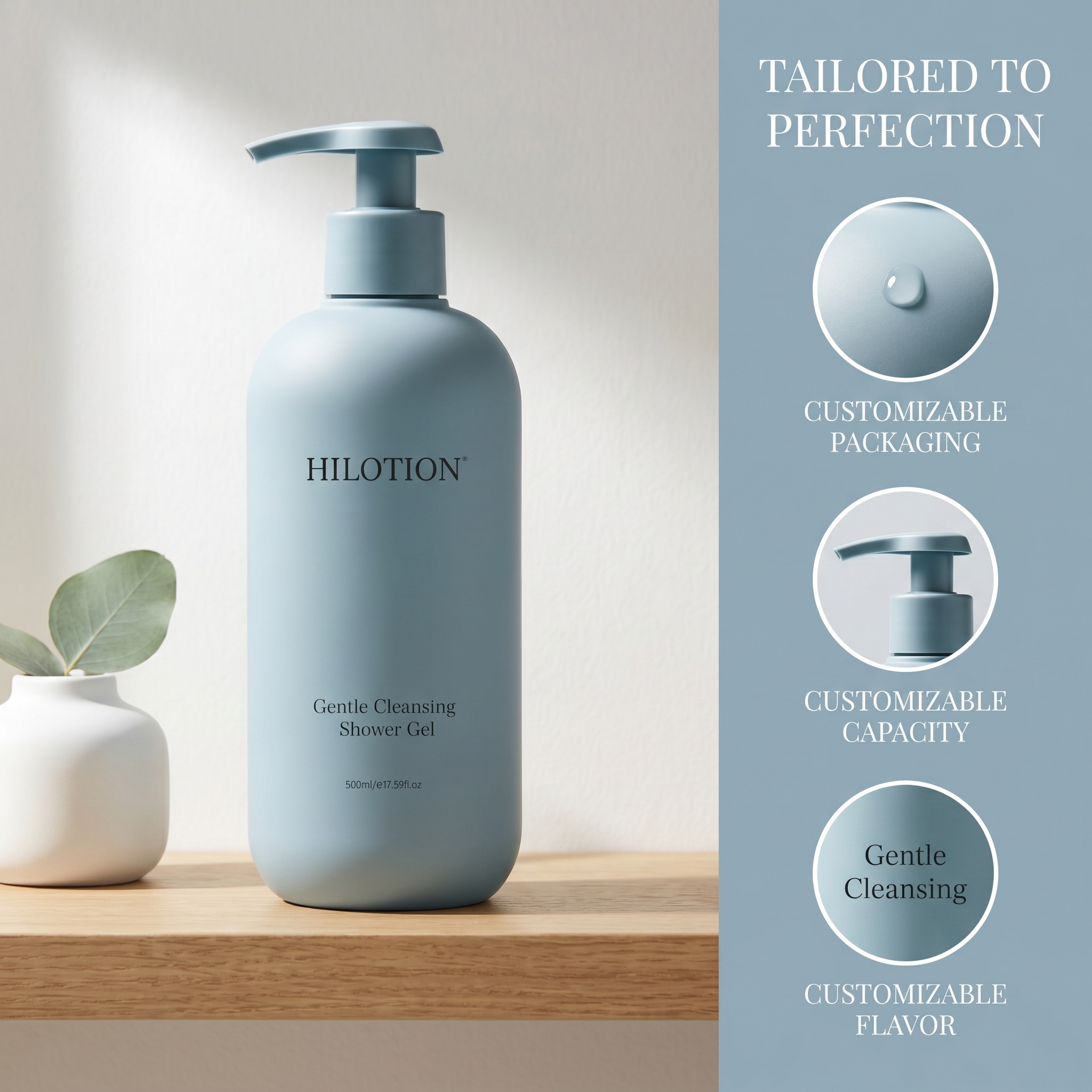 Hilotion Gentle Cleansing Shower Gel - Mild Daily Body Wash for All Skin Types (500ml) - 图片 6