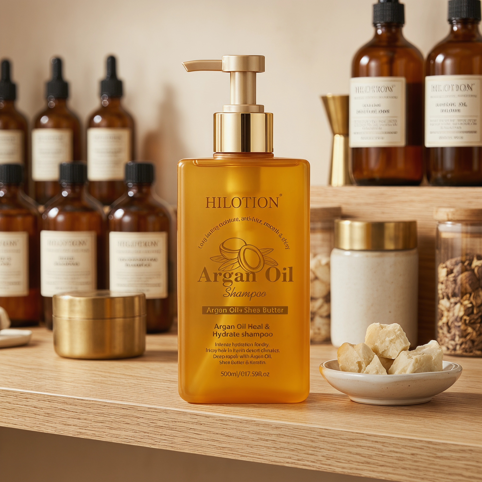 Hilotion Argan Oil Shampoo - Deep Repair & Anti-Frizz for Dry Hair (500ml) - 图片 4