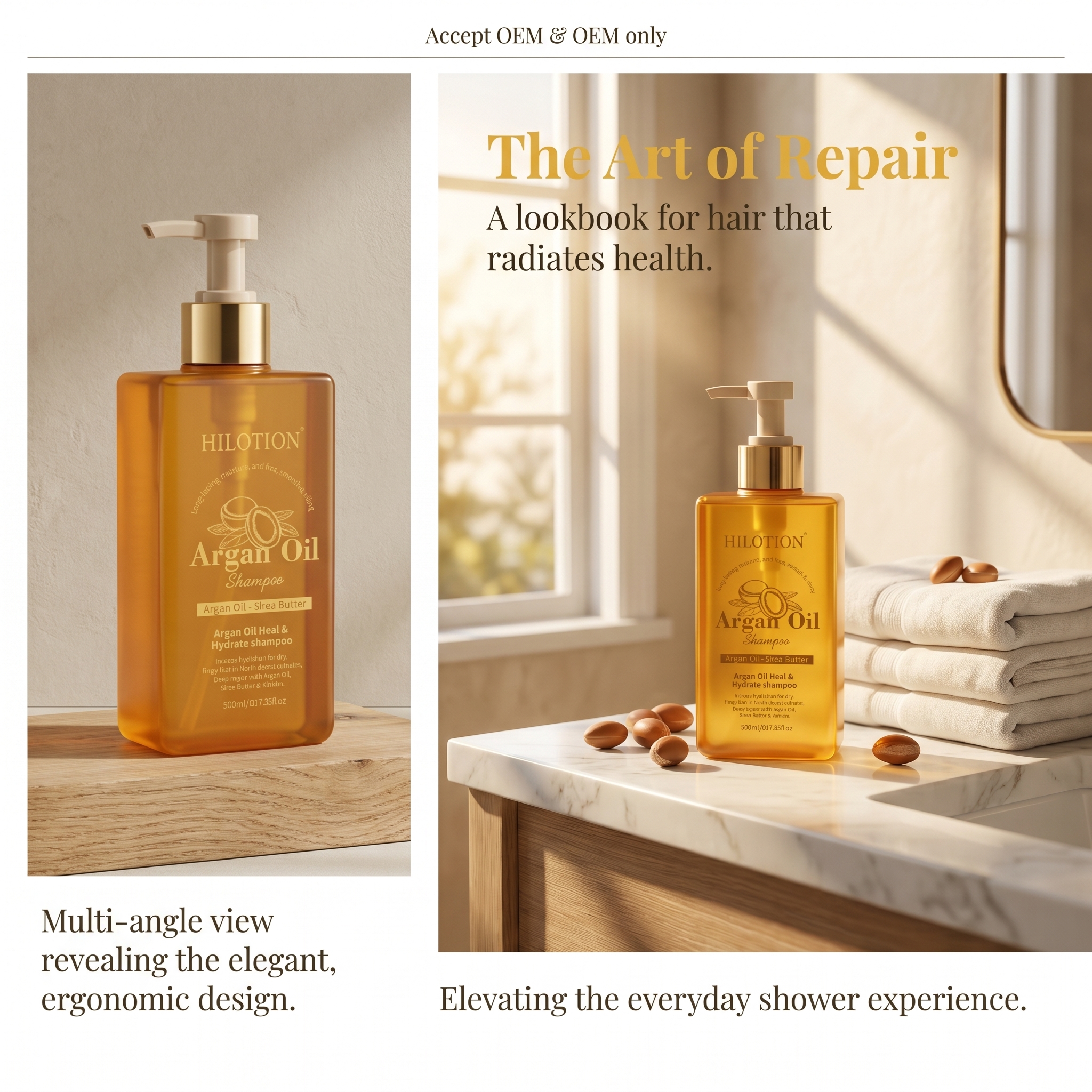 Hilotion Argan Oil Shampoo - Deep Repair & Anti-Frizz for Dry Hair (500ml) - 图片 5