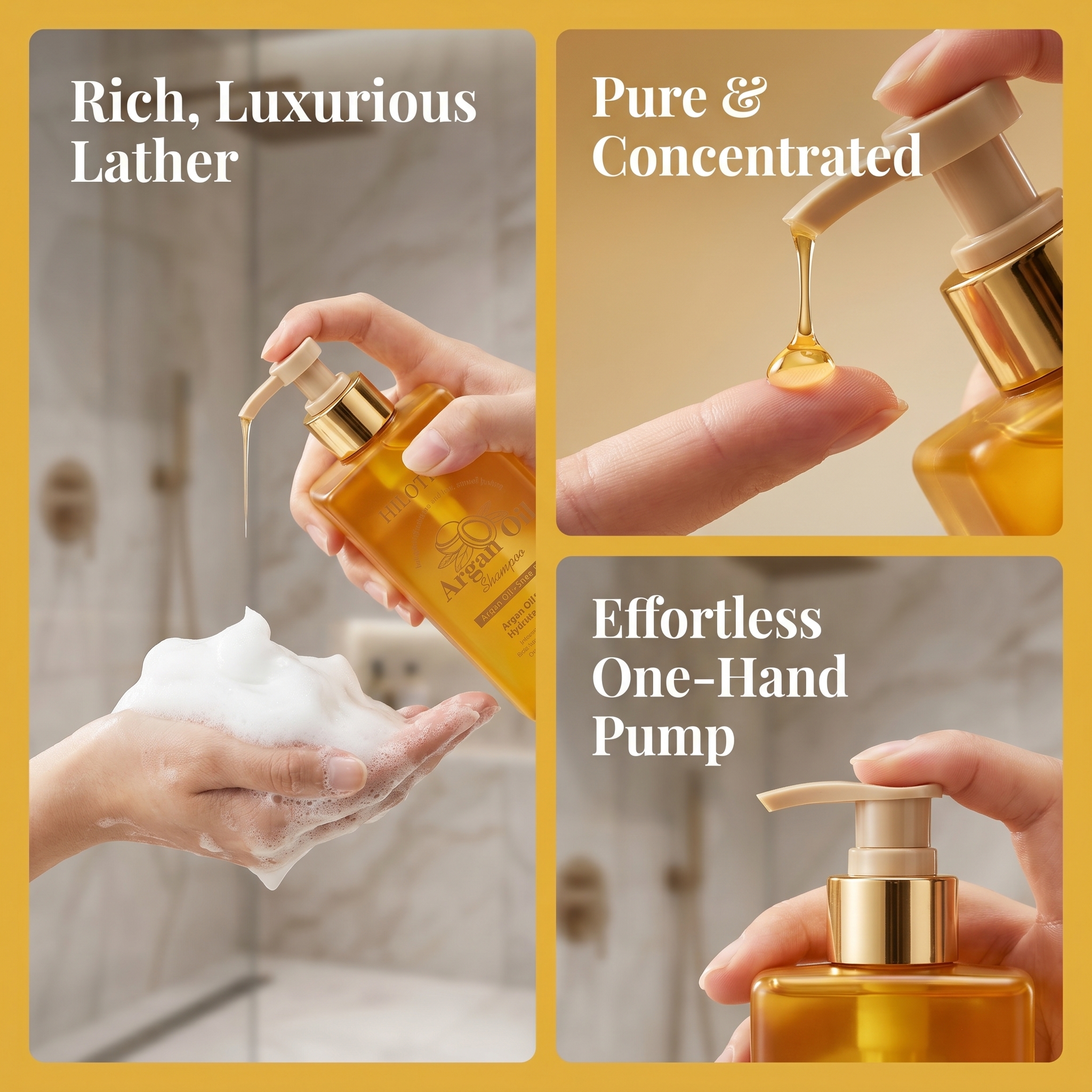 Hilotion Argan Oil Shampoo - Deep Repair & Anti-Frizz for Dry Hair (500ml) - 图片 8