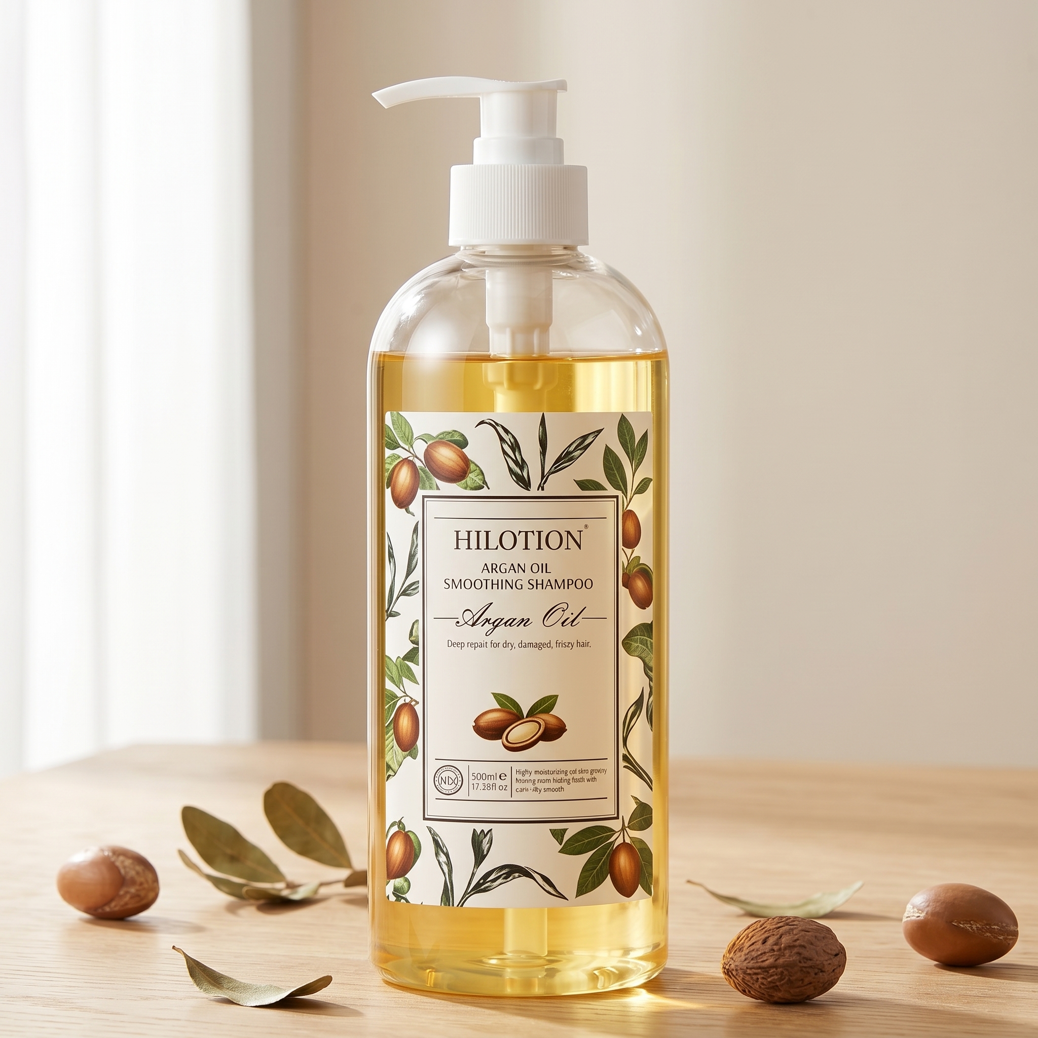Hilotion Argan Oil Smoothing Shampoo - Deep Repair for Dry & Frizzy Hair (500ml)