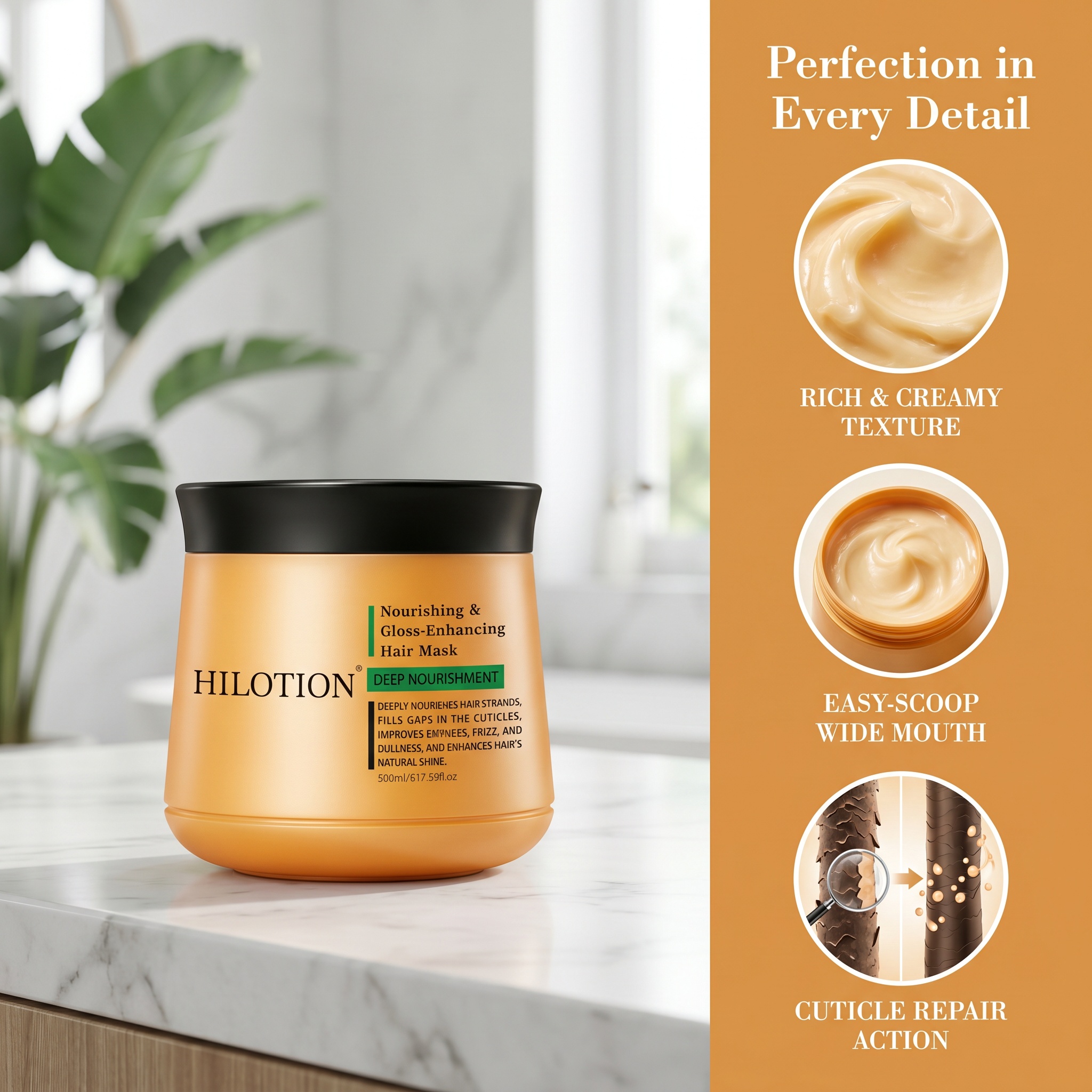 Hilotion Deep Nourishment Gloss Enhancing Hair Mask - Image 4