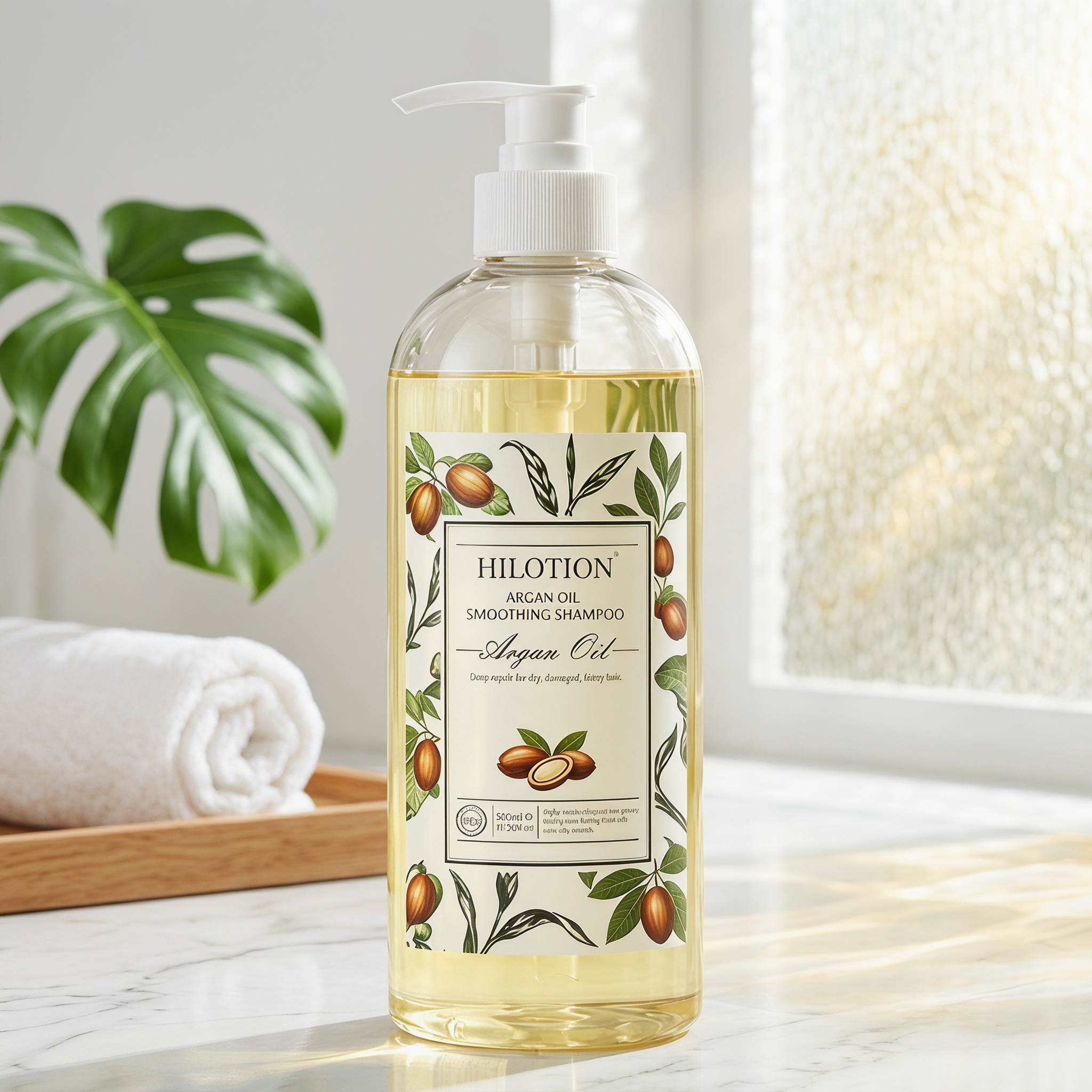Hilotion Argan Oil Smoothing Shampoo - Deep Repair for Dry & Frizzy Hair (500ml) - 图片 3