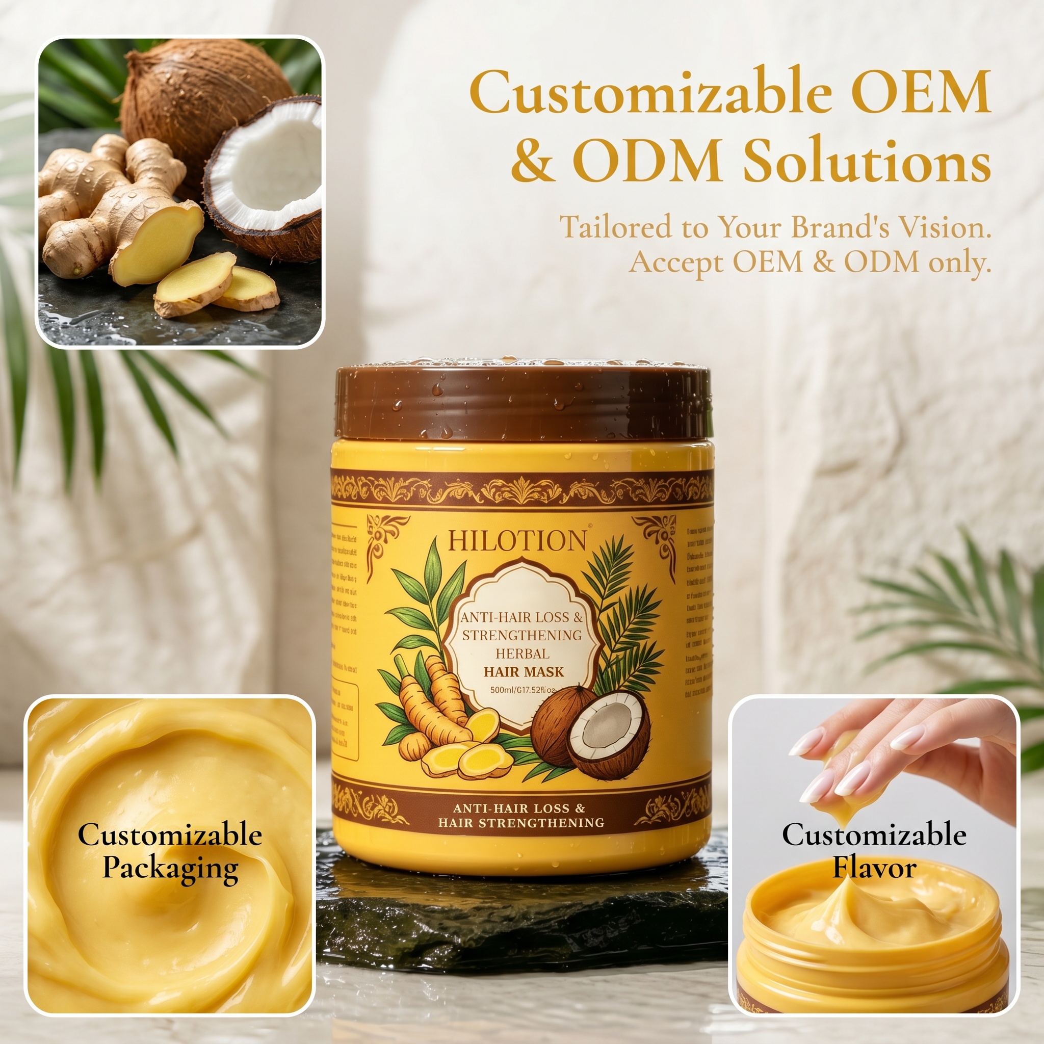 Hilotion Herbal Anti Hair Loss Strengthening Hair Mask - Image 2