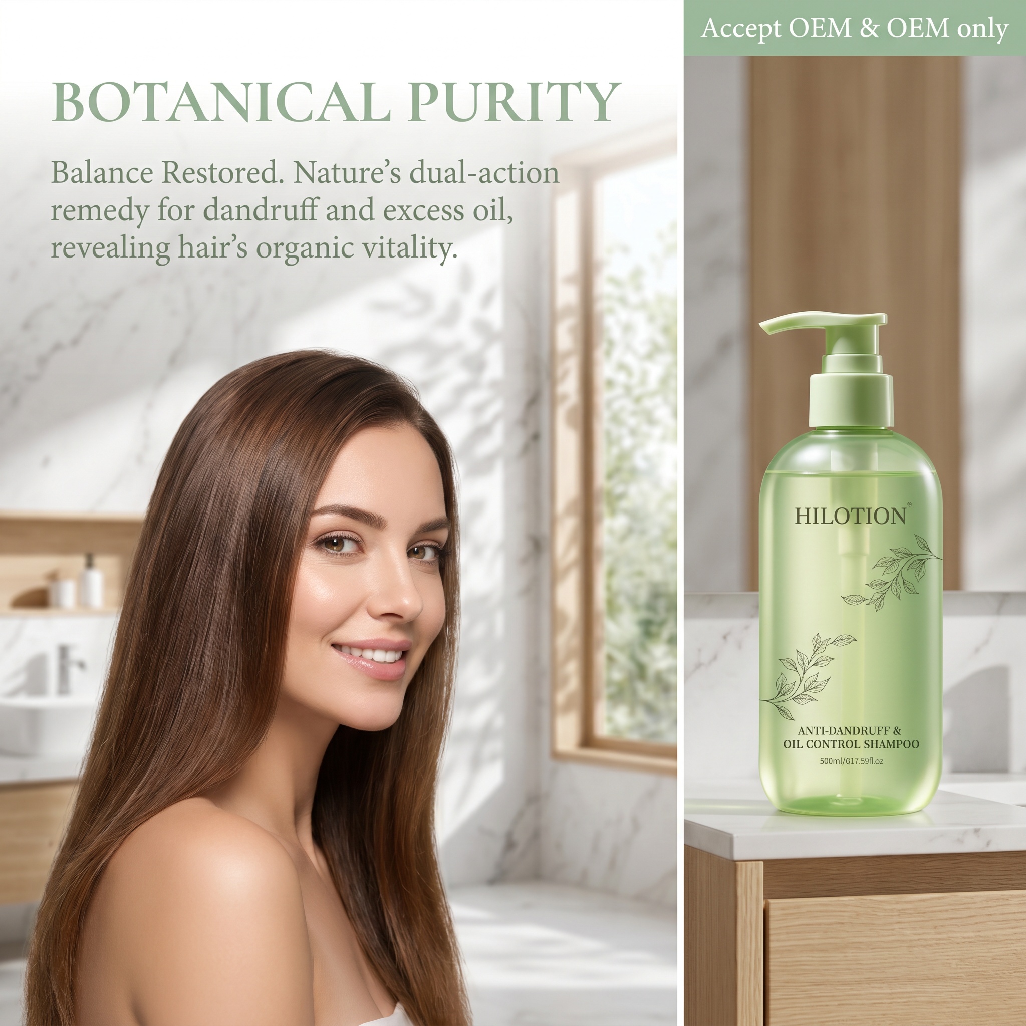 Hilotion Anti-Dandruff & Oil Control Shampoo - Deep Cleansing for Oily Scalp (500ml) - 图片 2