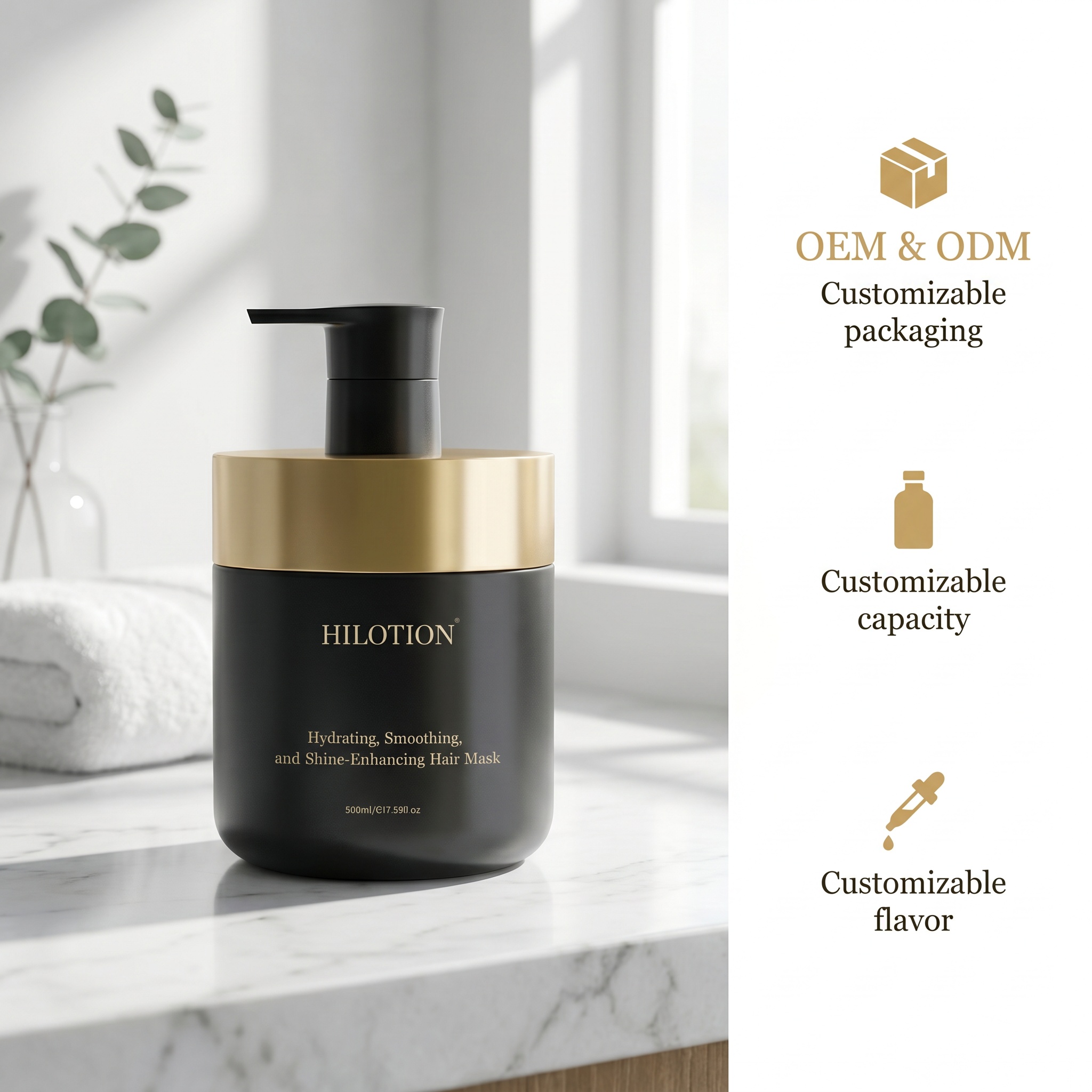 Hilotion Hydrating Smoothing Shine Enhancing Hair Mask - Image 3