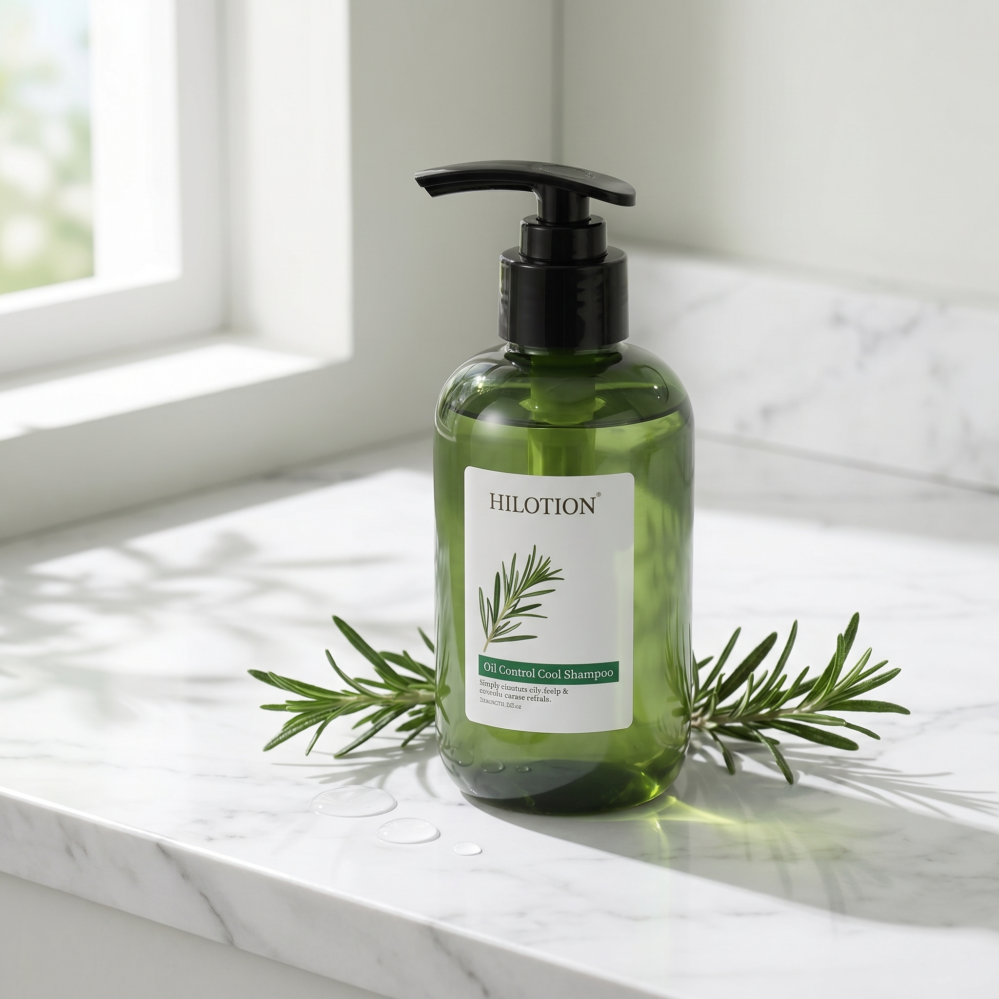 Hilotion Rosemary Oil Control Shampoo - Cooling & Deep Cleansing for Oily Scalp (500ml)