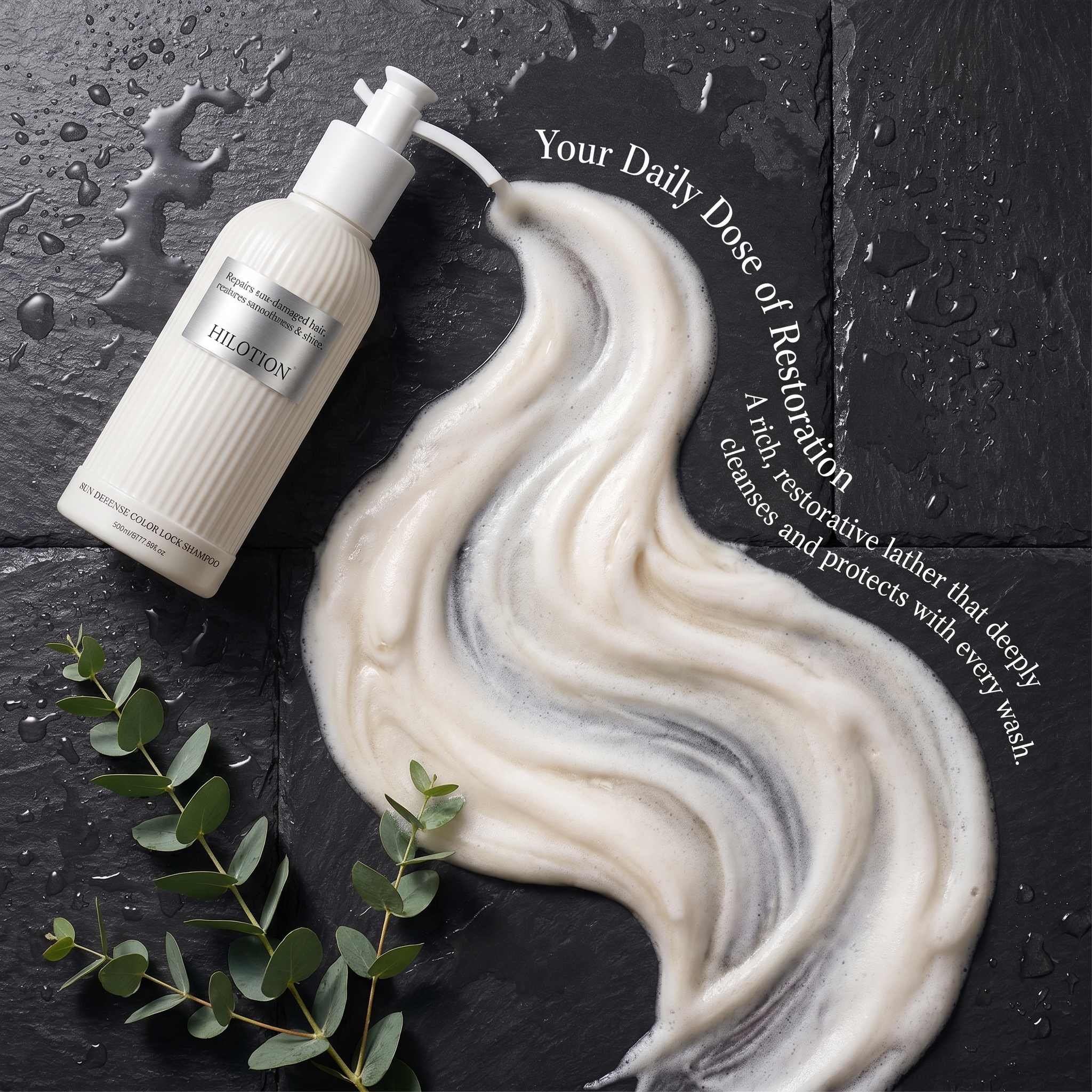 Hilotion Sun Defense Color Lock Shampoo - Repairs Sun Damage & Restores Shine (500ml) - Image 6
