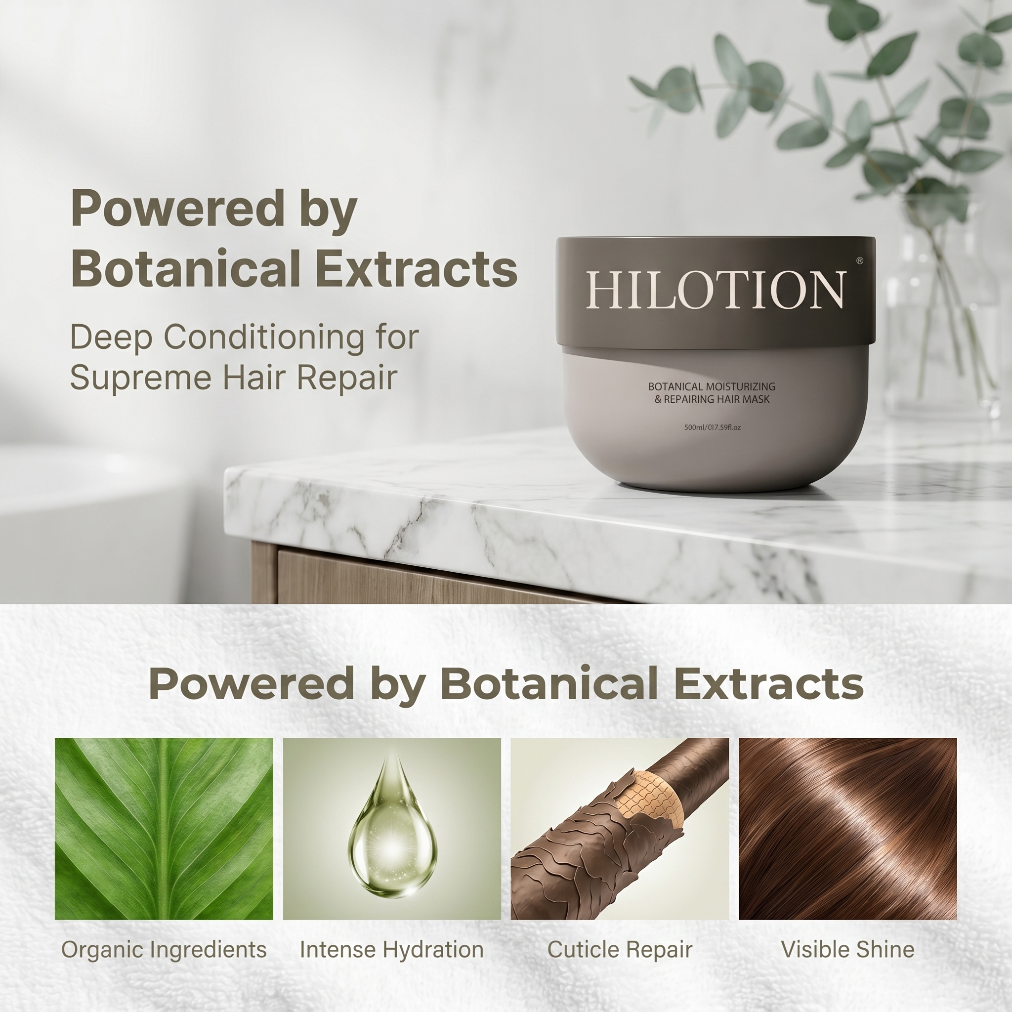 Hilotion Botanical Moisturizing & Repairing Hair Mask - Image 3