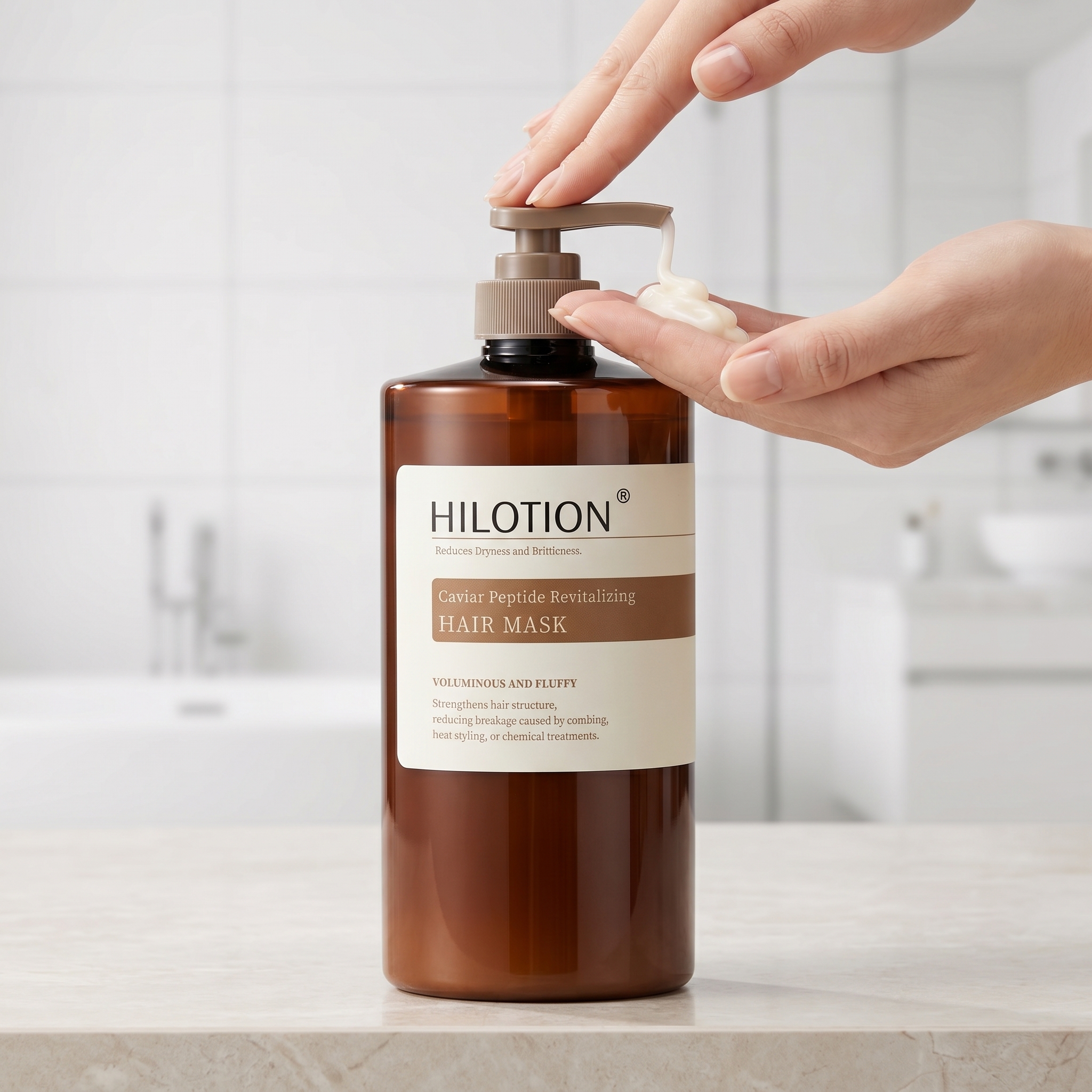 Hilotion Caviar Peptide Revitalizing Volumizing Anti-Breakage Hair Mask - Image 2