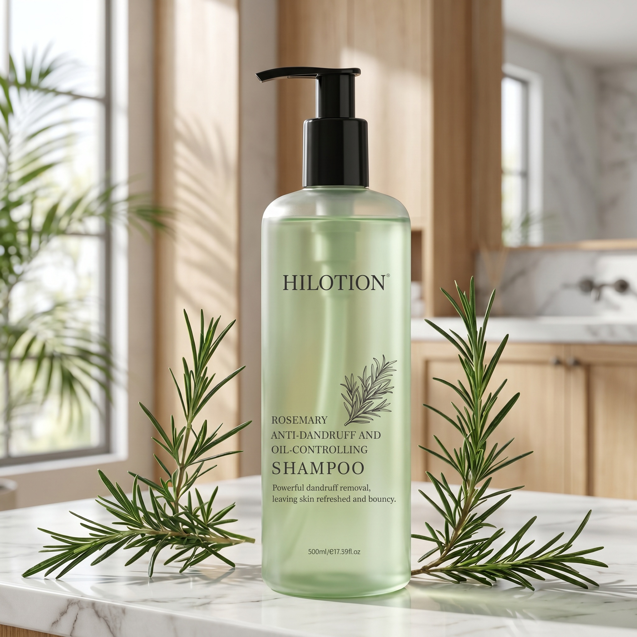 Hilotion Rosemary Anti-Dandruff & Oil-Control Shampoo - Refreshes Scalp & Adds Bounce (500ml) - Image 2