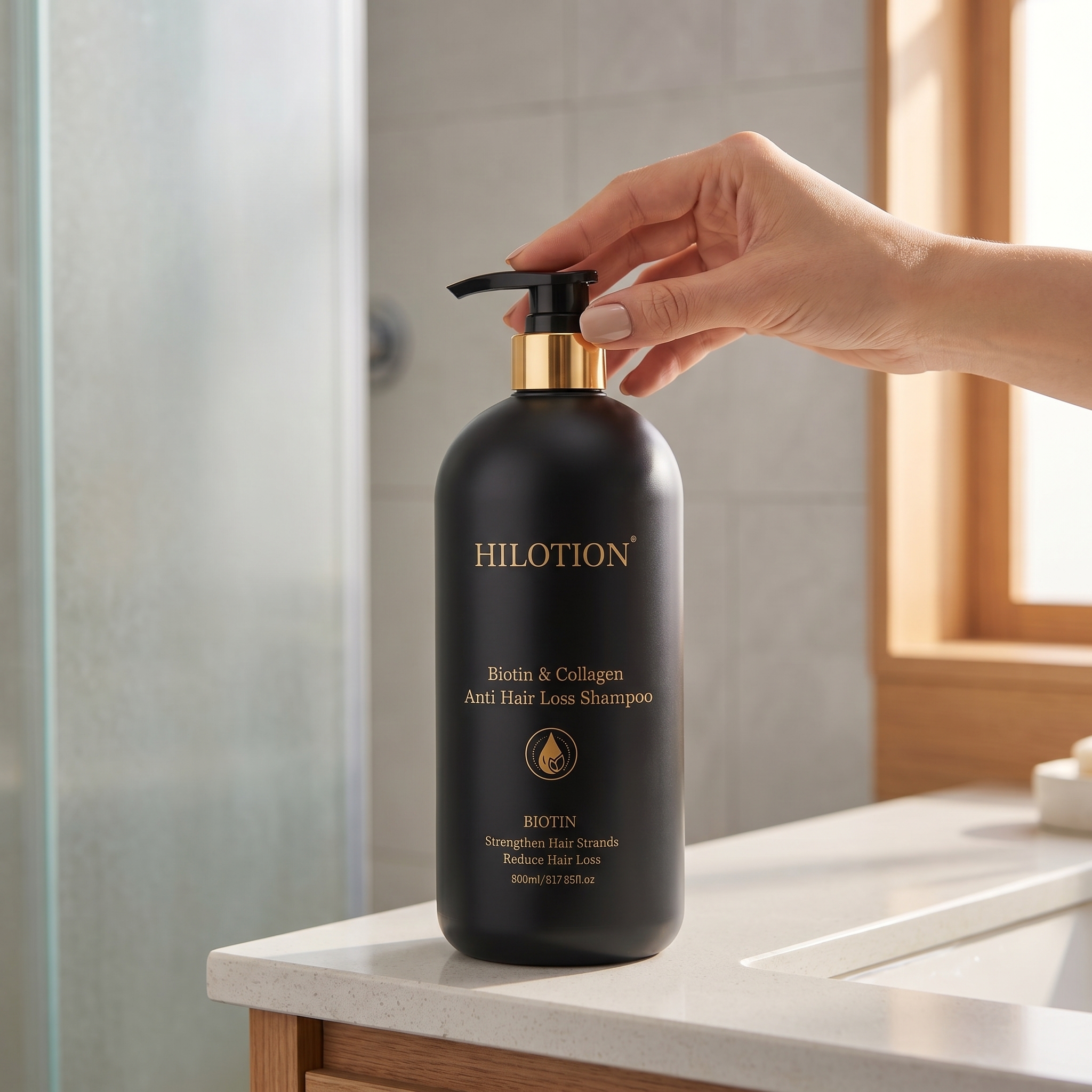 Anti-Hair Fall Shampoo with Biotin & Collagen | Strengthens Strands & Reduces Breakage - Image 2