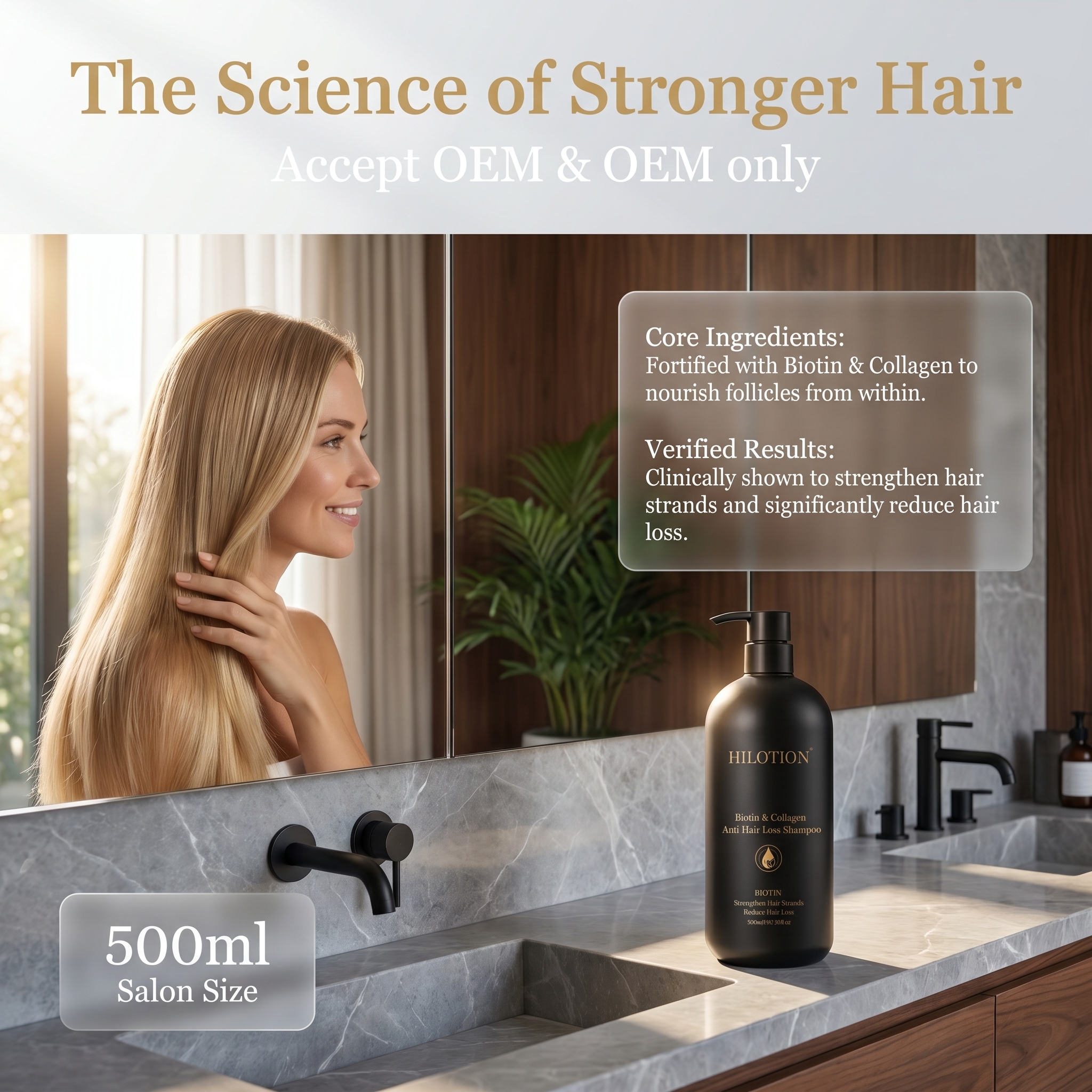 Anti-Hair Fall Shampoo with Biotin & Collagen | Strengthens Strands & Reduces Breakage - Image 5