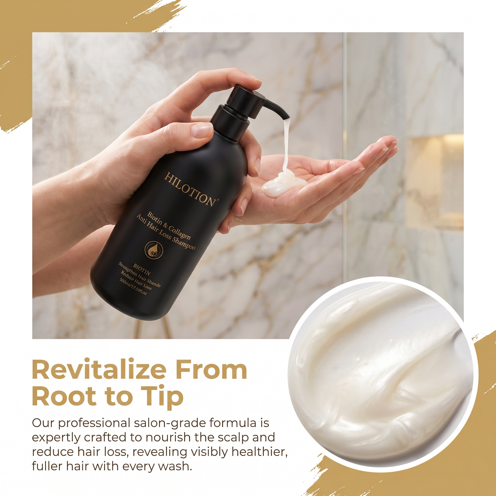 Anti-Hair Fall Shampoo with Biotin & Collagen | Strengthens Strands & Reduces Breakage - Image 6