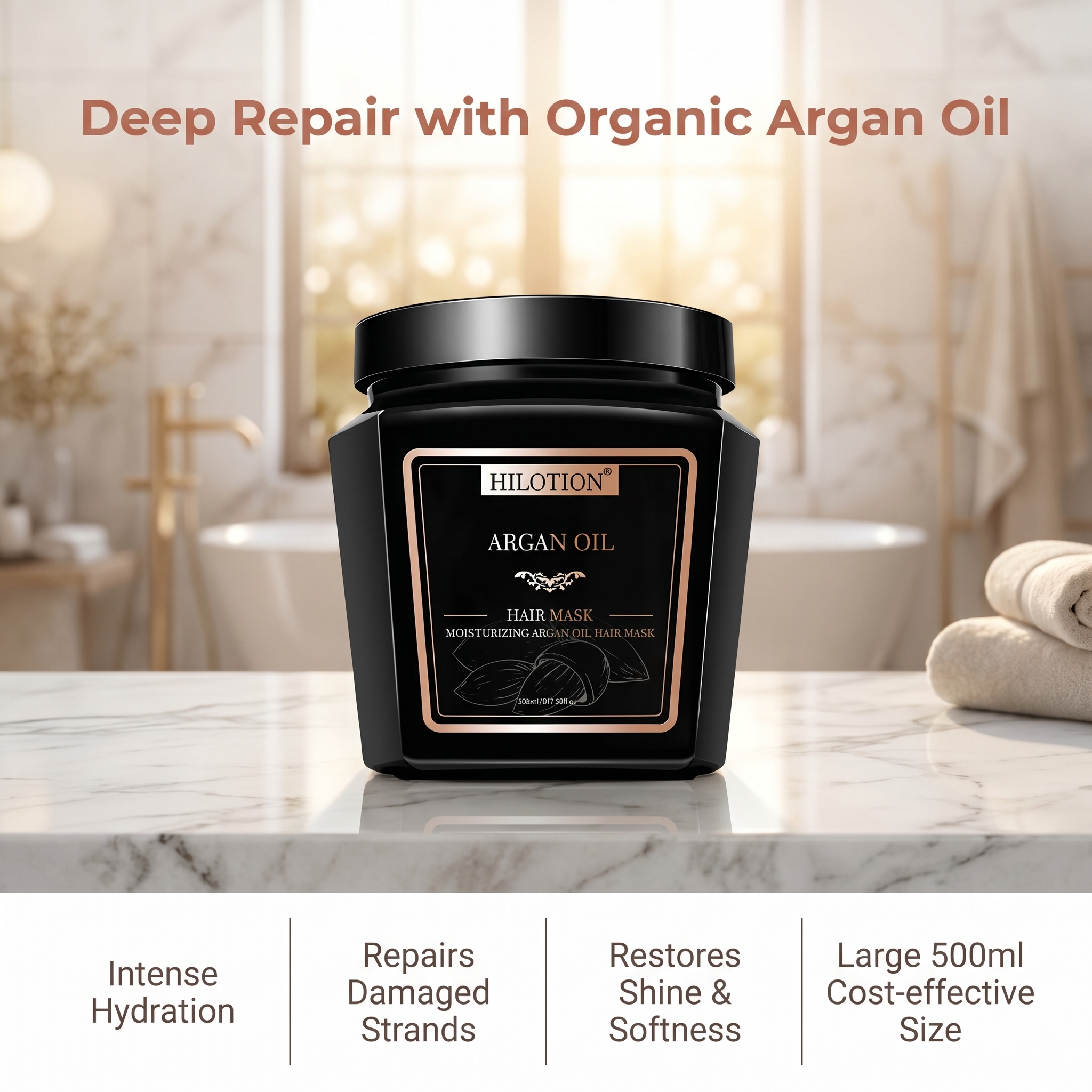 Hilotion Argan Oil Moisturizing Repair Hair Mask - Image 4