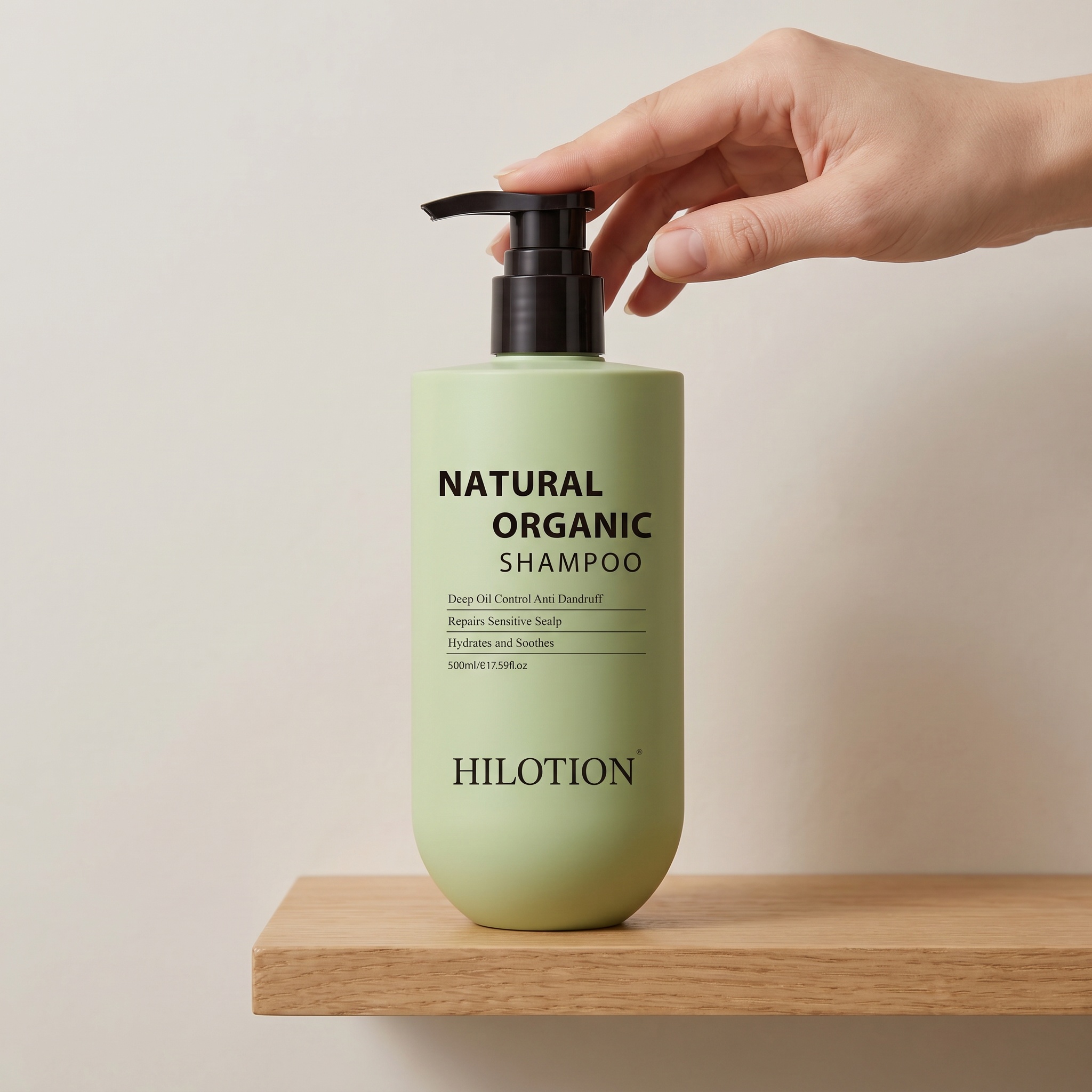 Hilotion Natural Organic Shampoo - Deep Oil Control & Anti-Dandruff for Sensitive Scalp (500ml) - Image 6