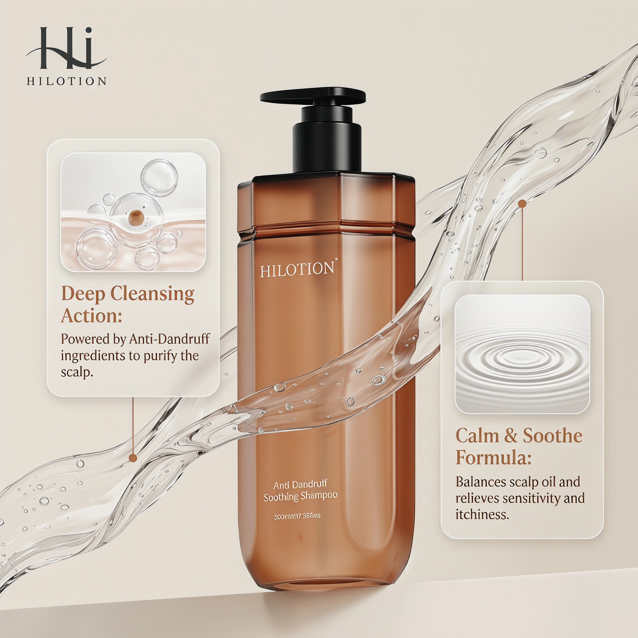 Hilotion Anti-Dandruff Soothing Shampoo - Relieves Itchy Scalp & Flakes (500ml) - Image 5