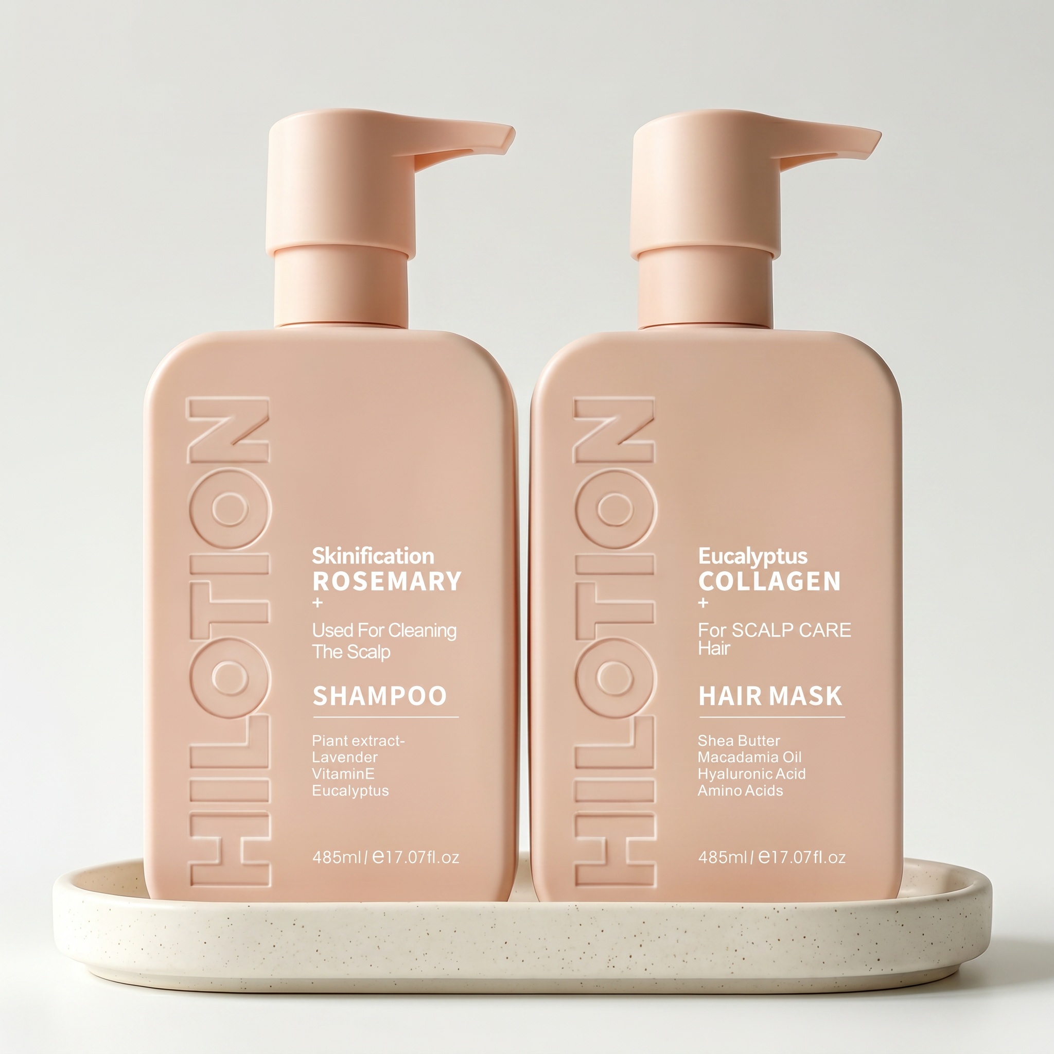 Hilotion Rosemary Shampoo & Eucalyptus Collagen Scalp Care Hair Mask Set 485ml
