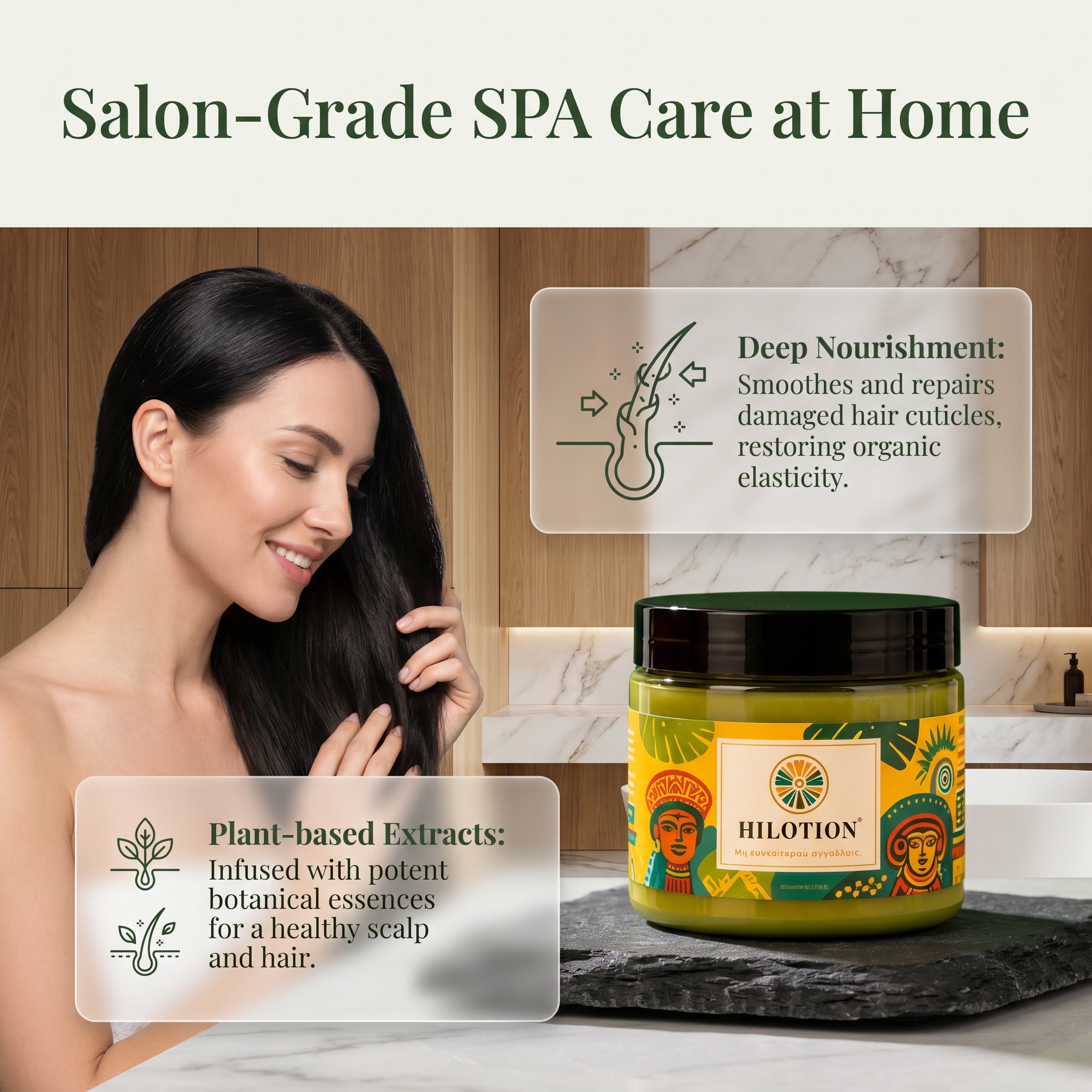 Hilotion Tropical Botanical Nourishing Repair Hair Mask - Image 2