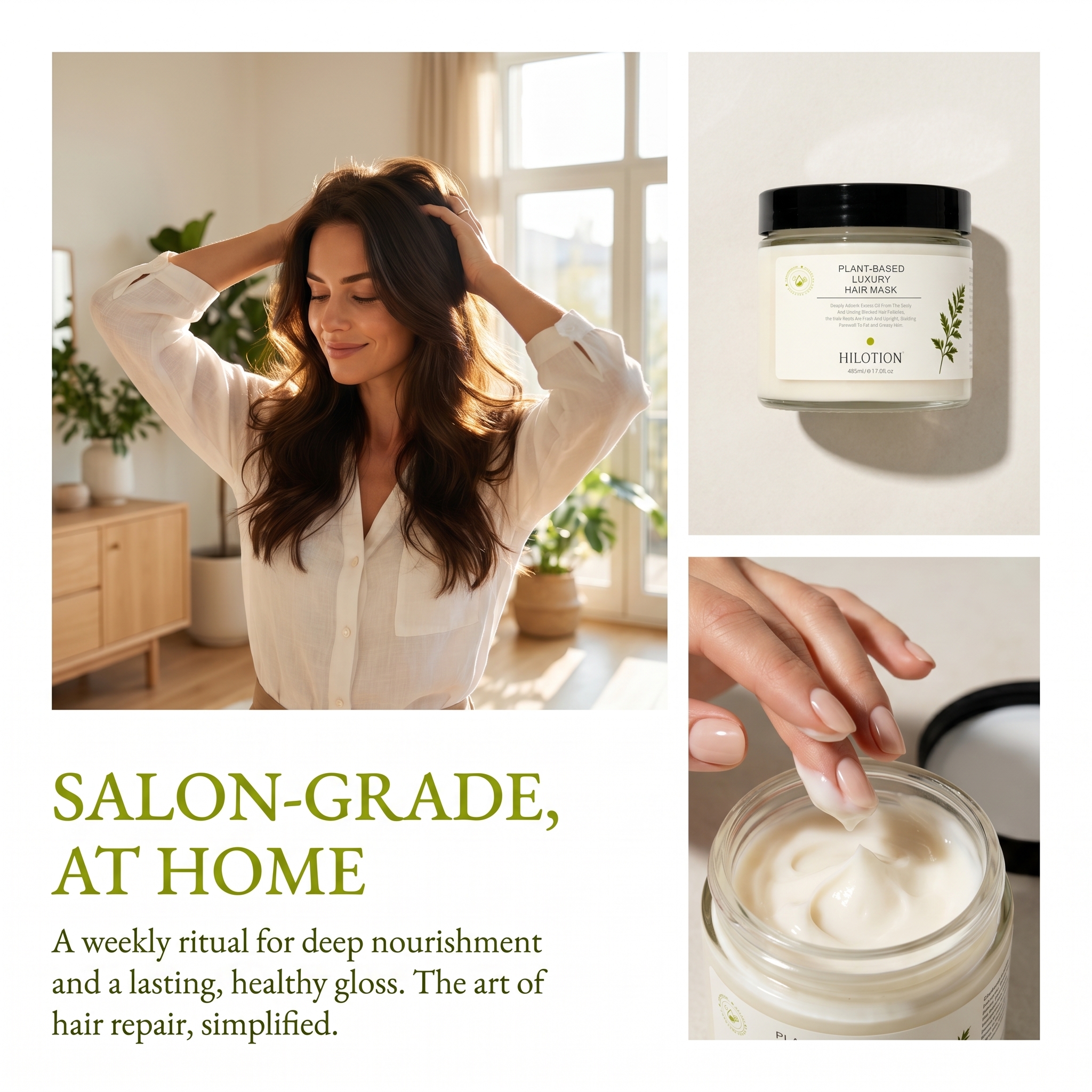 Hilotion Plant-Based Luxury Oil Control Hair Mask - Image 4