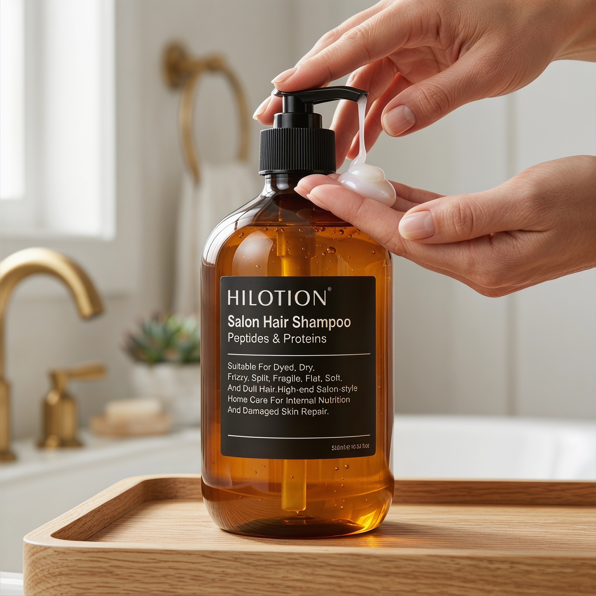 Wholesale Hilotion Salon Peptide Protein Shampoo For Colored Damaged Hair 500ml - Image 4
