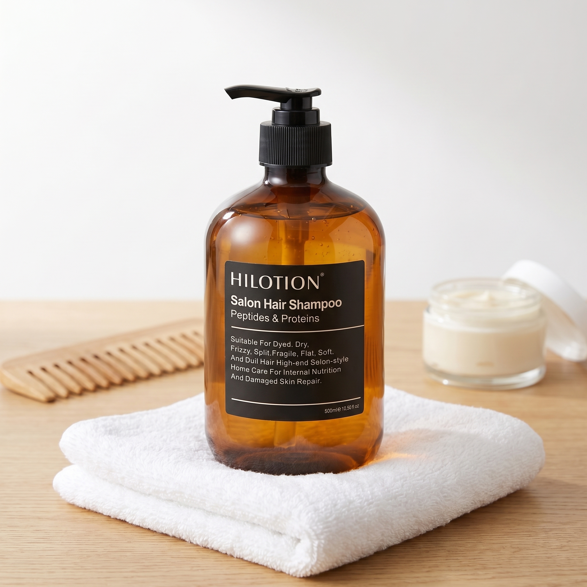 Wholesale Hilotion Salon Peptide Protein Shampoo For Colored Damaged Hair 500ml