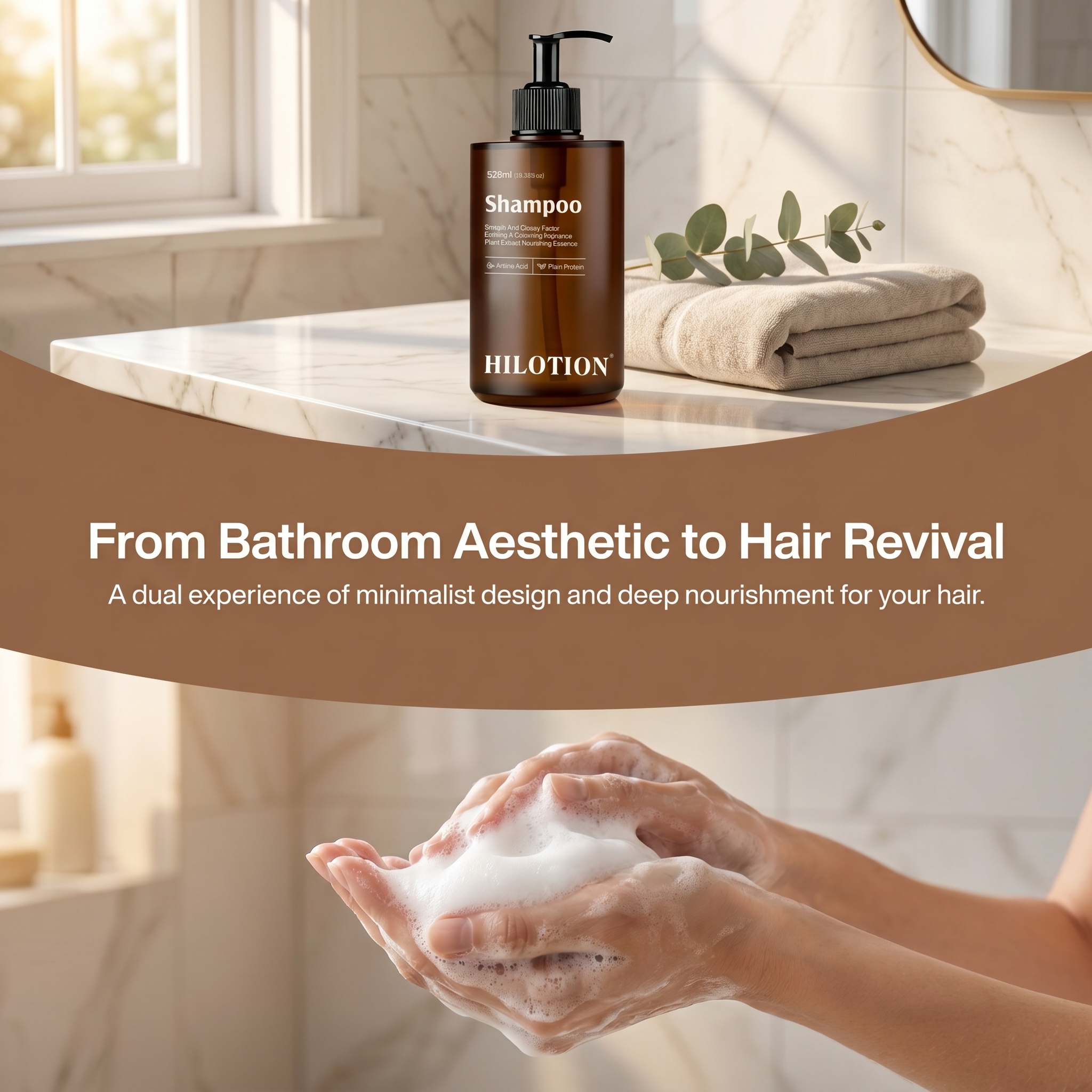 Natural Plant Extract Smooth Gloss Shampoo HILOTION 528ml For Dry Hair - Image 3