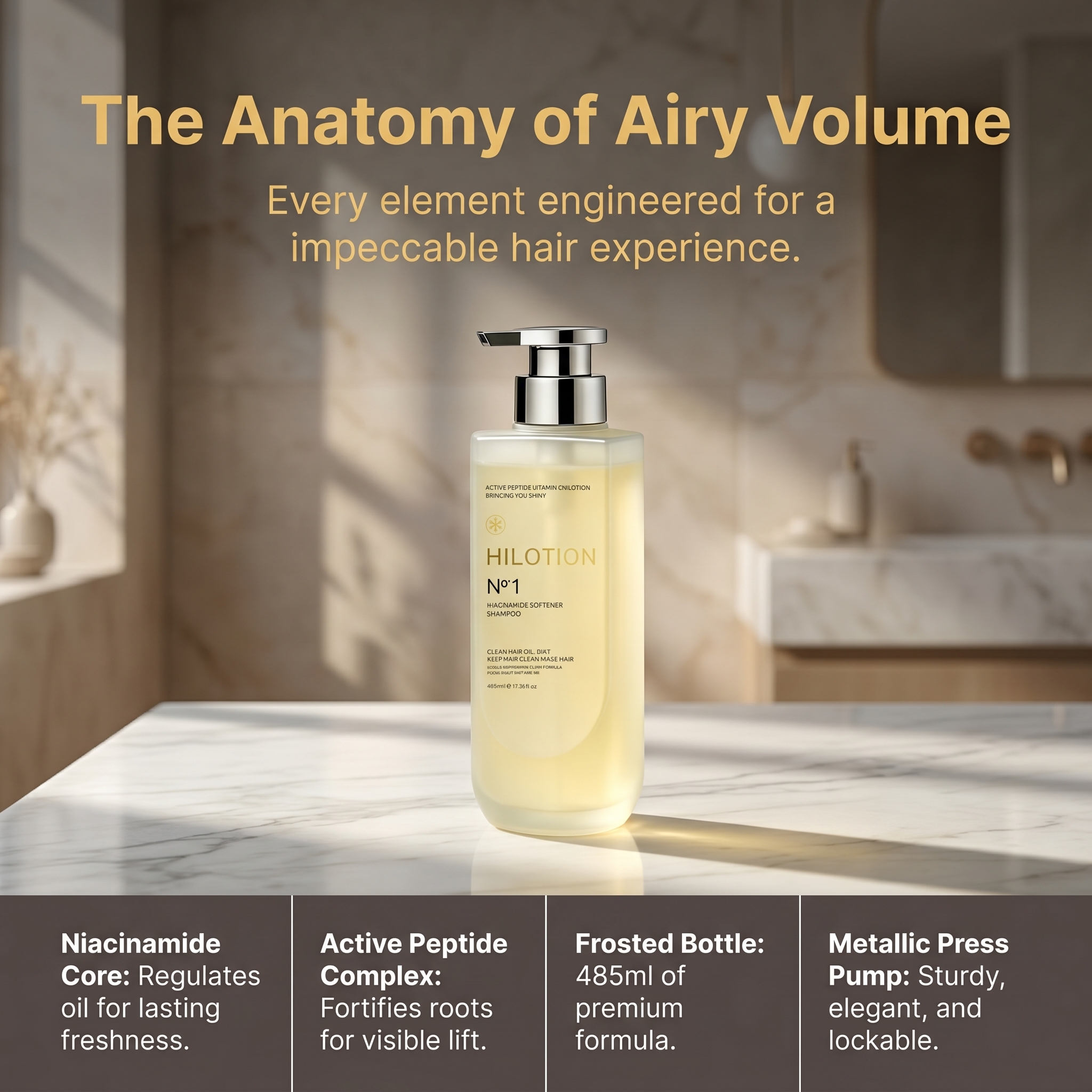 Hilotion No.1 Niacinamide Softener Shampoo Deep Oil Control 485ml - Image 4